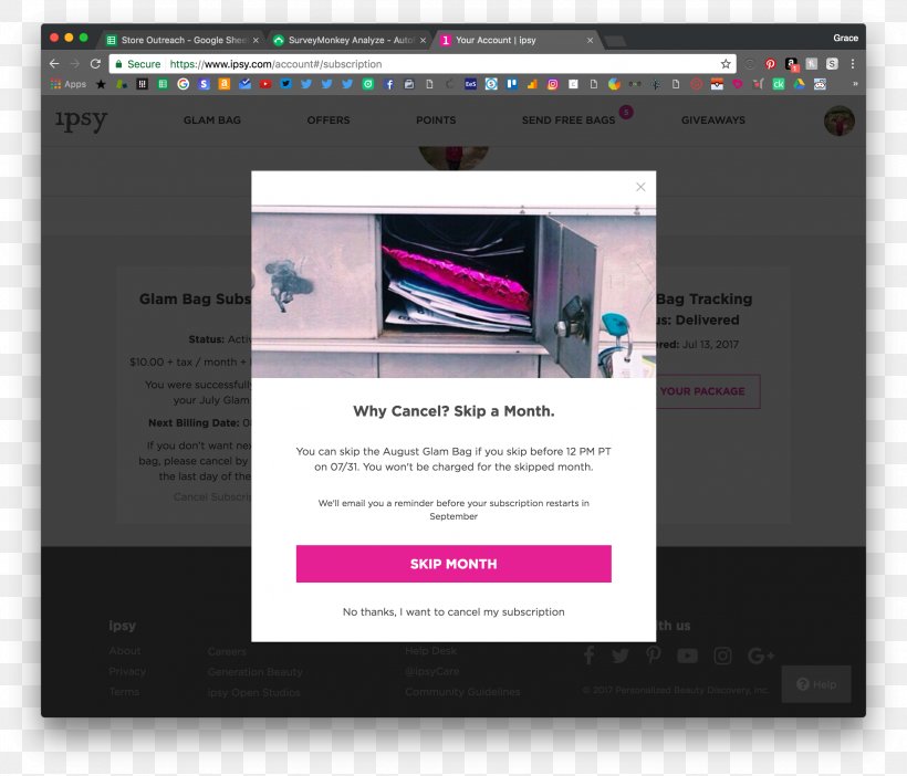 Ipsy Screenshot Multimedia Web Page, PNG, 2474x2118px, Ipsy, Box, Brand, Computer Monitors, Display Device Download Free