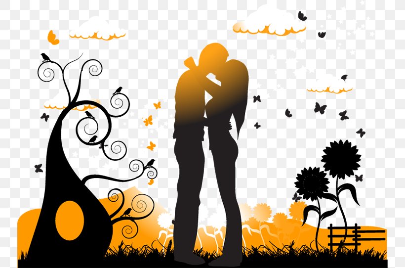 Kiss Silhouette Couple Illustration, PNG, 750x542px, Kiss, Art, Brand, Couple, Father Download Free