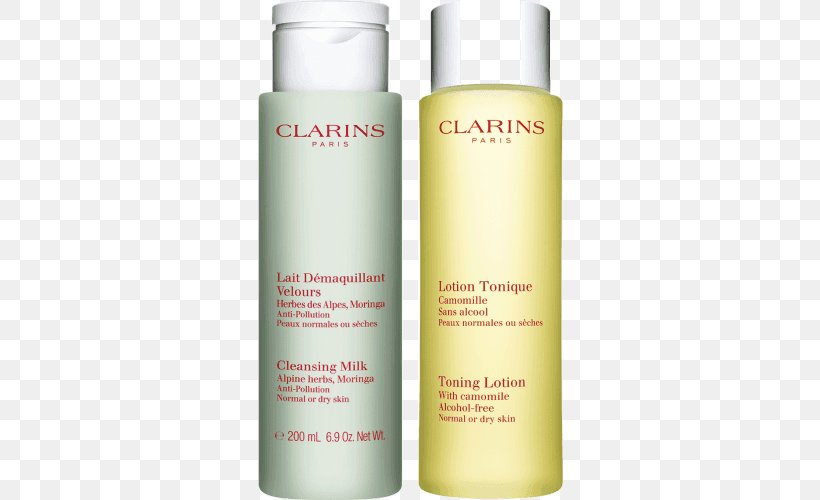 Lotion Toner Cleanser Clarins Cosmetics, PNG, 500x500px, Lotion, Chamomile, Clarins, Cleanser, Cosmetics Download Free