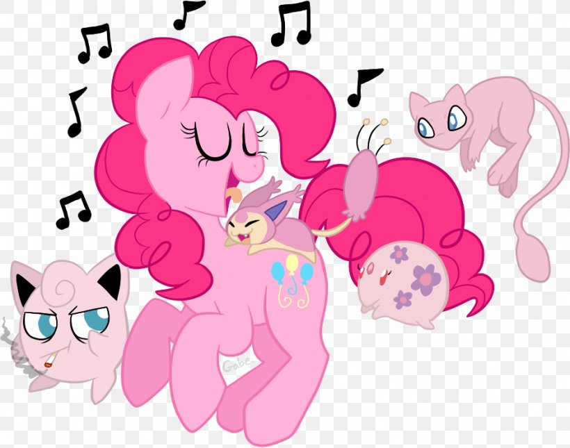 Pony Pinkie Pie Mew Jigglypuff Pokémon, PNG, 942x741px, Watercolor, Cartoon, Flower, Frame, Heart Download Free
