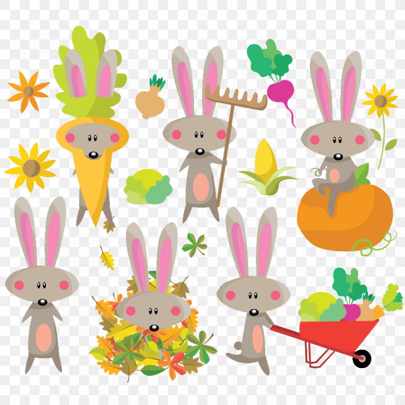 Easter Bunny Rabbit Clip Art, PNG, 864x864px, Easter Bunny, Animal Figure, Autumn, Baby Toys, Cartoon Download Free