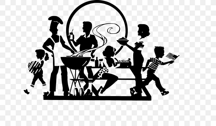 Barbecue Hamburger Grilling Family Reunion, PNG, 640x480px, Barbecue, Art, Birthday, Black And White, Brand Download Free