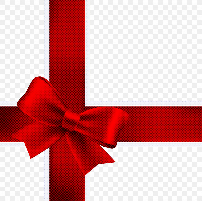 Red Ribbon Present Gift Wrapping Material Property, PNG, 3000x2997px, Red, Embellishment, Gift Wrapping, Material Property, Present Download Free