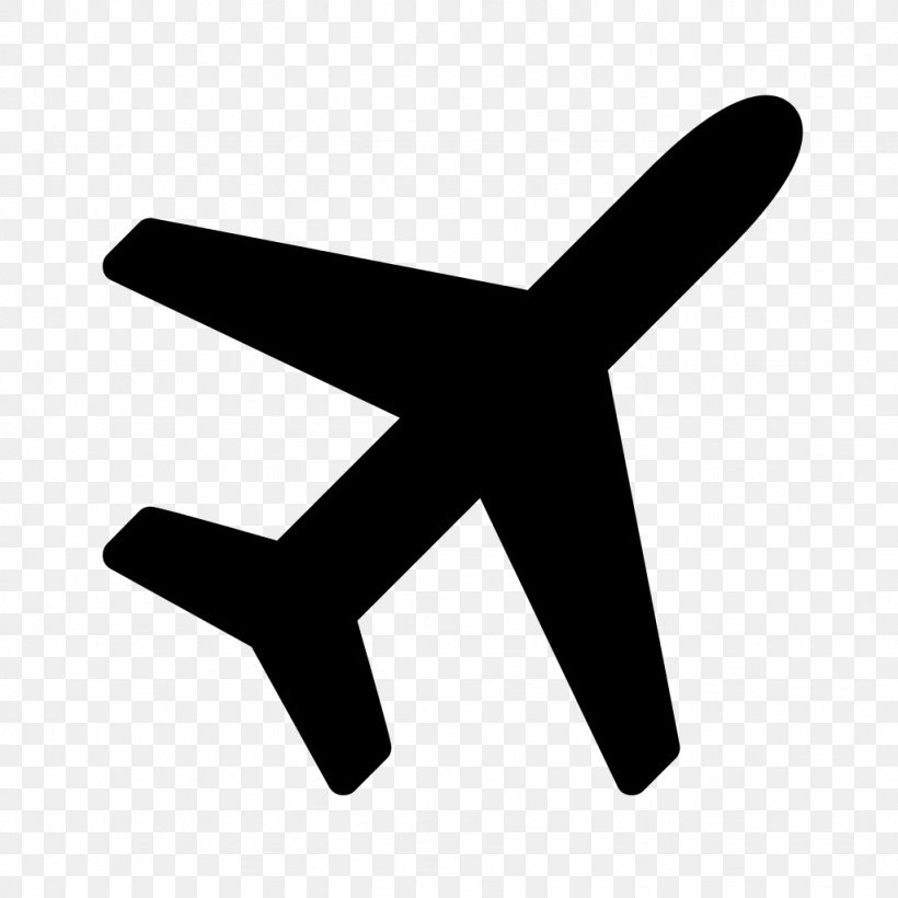 Airplane Font Awesome Clip Art, PNG, 1024x1024px, Airplane, Aircraft, Airline, Black And White, Drawing Download Free