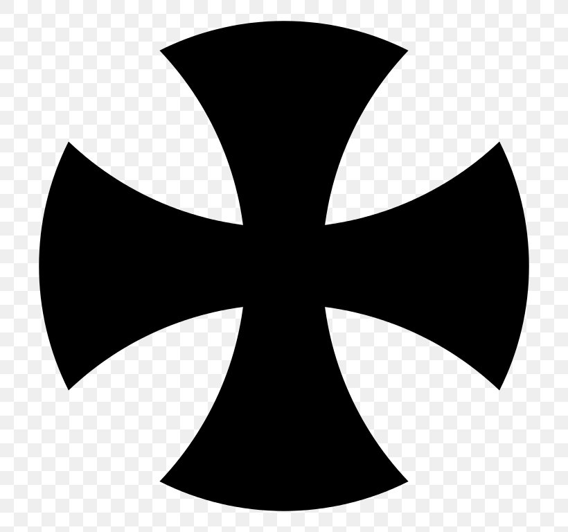Cross Pattée Maltese Cross Christian Cross Crosses In Heraldry, PNG, 768x768px, Cross, Black And White, Christian Cross, Christianity, Cross And Crown Download Free