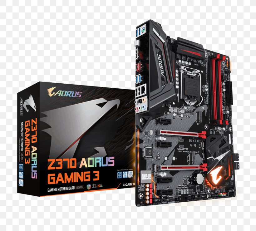 Intel LGA 1151 GIGABYTE Gigabyte Z370 AORUS Gaming 3 Motherboard Gigabyte Technology, PNG, 740x740px, Intel, Amd Crossfirex, Aorus, Atx, Coffee Lake Download Free