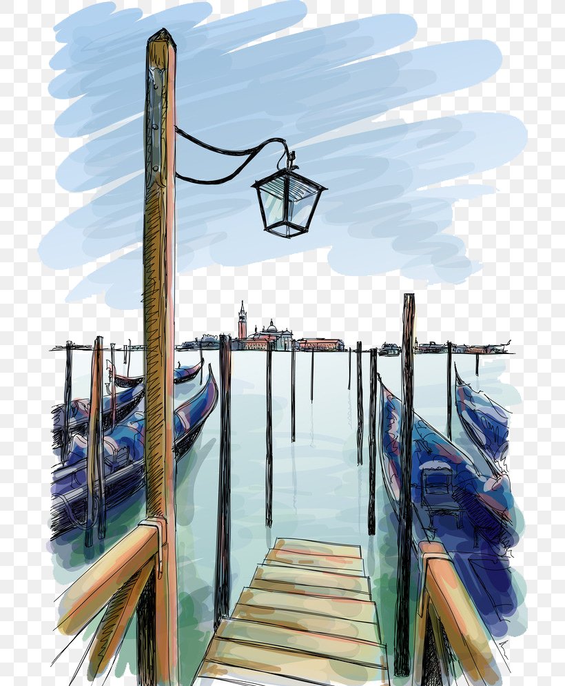 Piazza San Marco San Giorgio Maggiore Drawing Illustration, PNG, 712x994px, Piazza San Marco, Boat, Drawing, Gondola, Italy Download Free