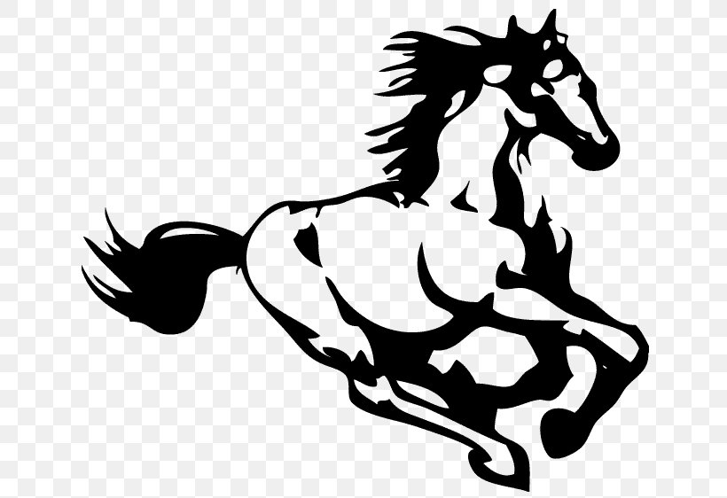 Mustang Stallion Clip Art, PNG, 655x562px, Mustang, Art, Artwork, Black, Black And White Download Free