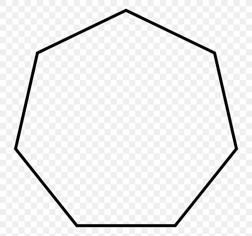 Heptagon Regular Polygon Shape Star Polygon, PNG, 768x768px, Heptagon, Area, Black, Black And White, Equiangular Polygon Download Free