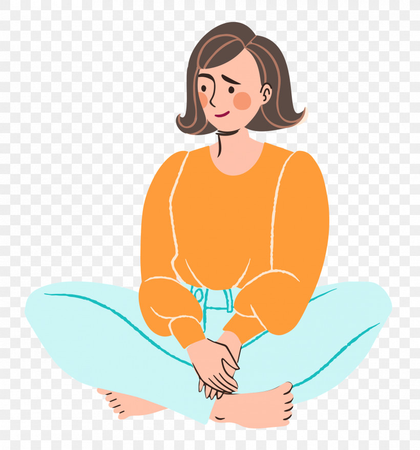 Sitting Lady Woman, PNG, 2331x2500px, Sitting, Cartoon, Happiness, Human Skin, Joint Download Free