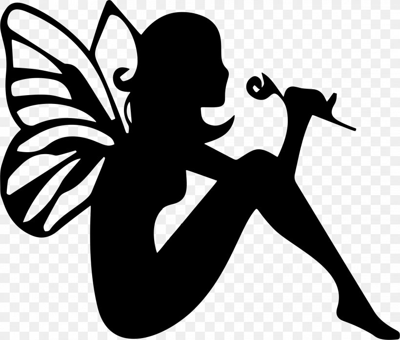 black and white fairy clip art