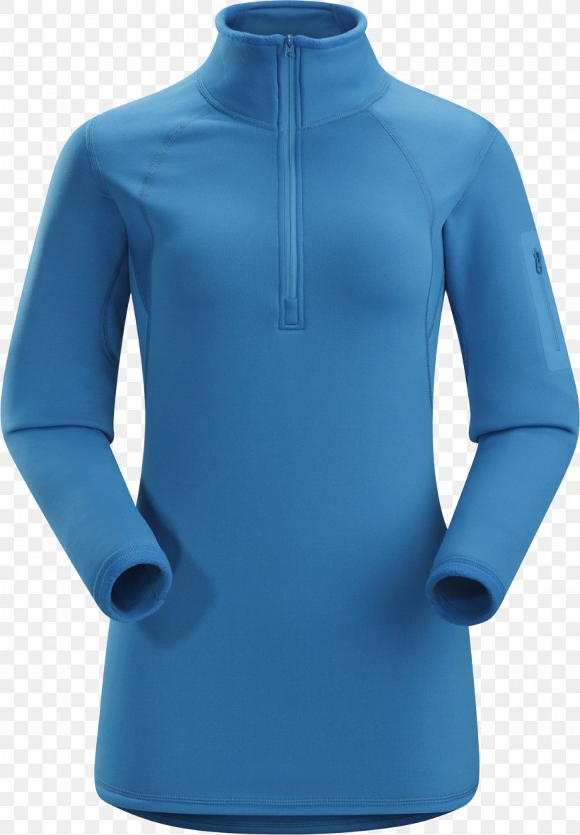 Hoodie Polar Fleece Sleeve Arc'teryx Sweater, PNG, 1110x1600px, Hoodie, Active Shirt, Clothing, Cobalt Blue, Electric Blue Download Free