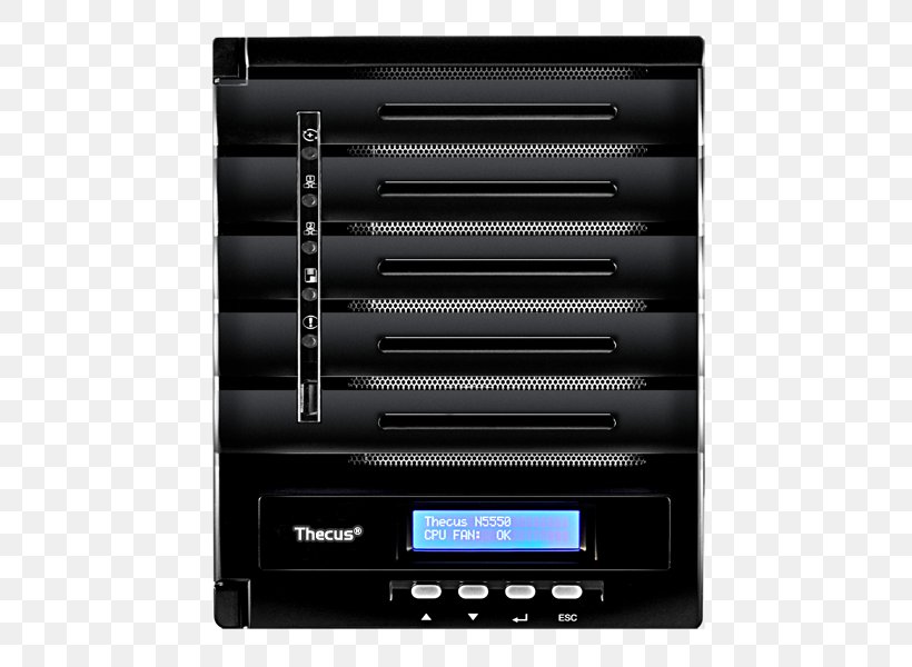 Network Storage Systems Thecus Serial ATA Hard Drives Computer Servers, PNG, 600x600px, Network Storage Systems, Audio Receiver, Computer Network, Computer Servers, Electronic Device Download Free