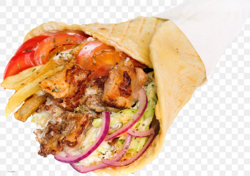 Shawarma Gyro Greek Cuisine Doner Kebab Souvlaki, PNG, 6395x4508px, Shawarma, American Food, Beef, Chicken As Food, Cuisine Download Free