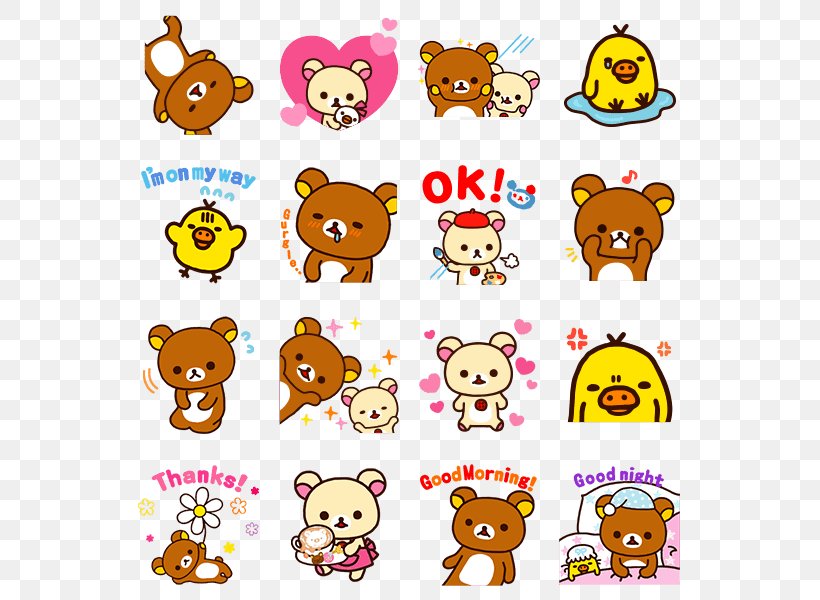 Sticker Rilakkuma Telegram San-X Imagineer, PNG, 562x600px, Sticker, Animal Figure, Area, Emoji, Emoticon Download Free