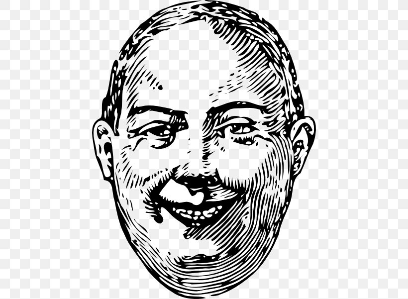 Man Face Clipart Black And White , Png Download - Man Face Clip