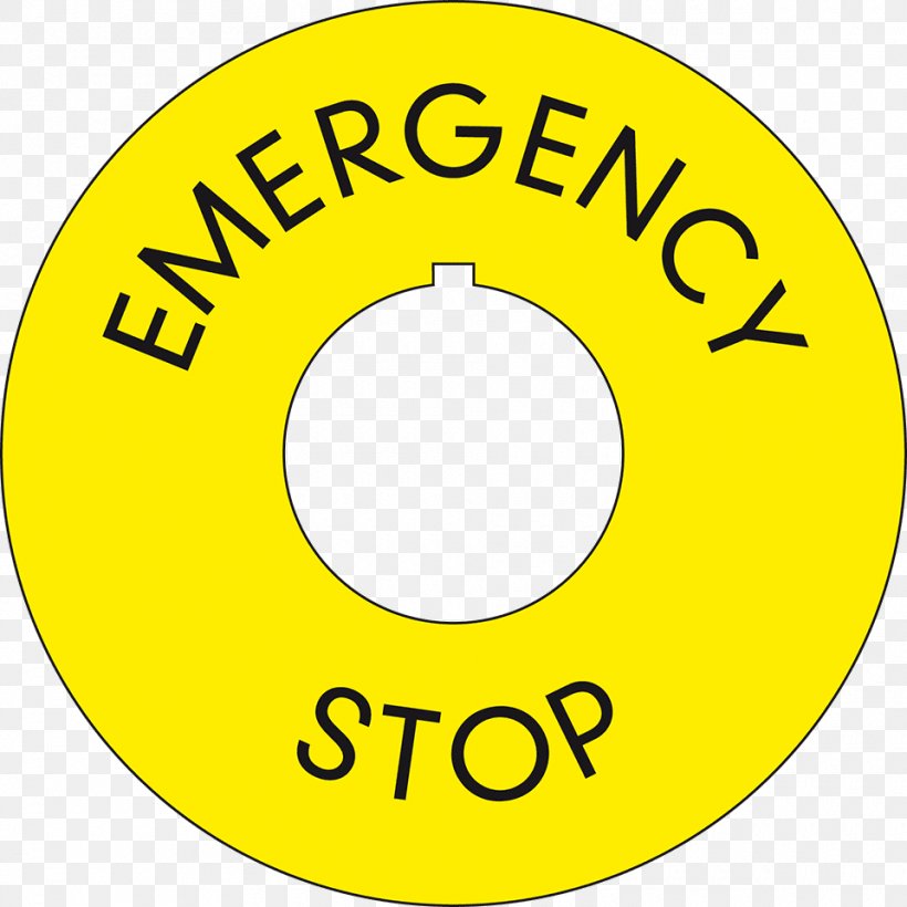 Noodstop Sticker Emergency Stop Yellow Clip Art Kill Switch, PNG, 960x960px, Yellow, Area, Brand, English Language, Kill Switch Download Free