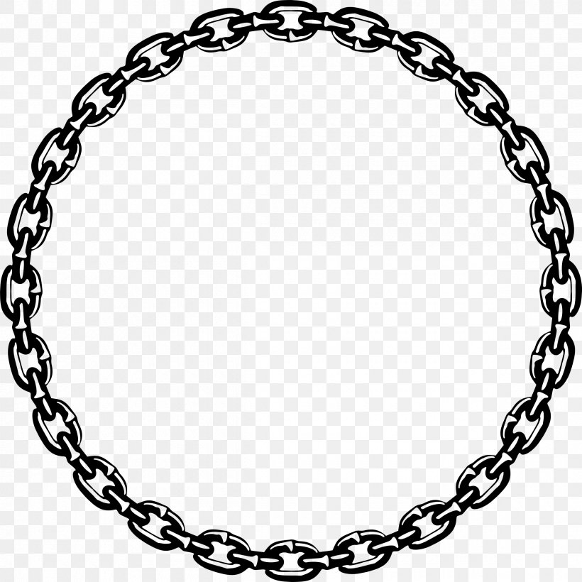 Royalty-free Chain Clip Art, PNG, 2400x2400px, Royaltyfree, Black And White, Body Jewelry, Bracelet, Chain Download Free