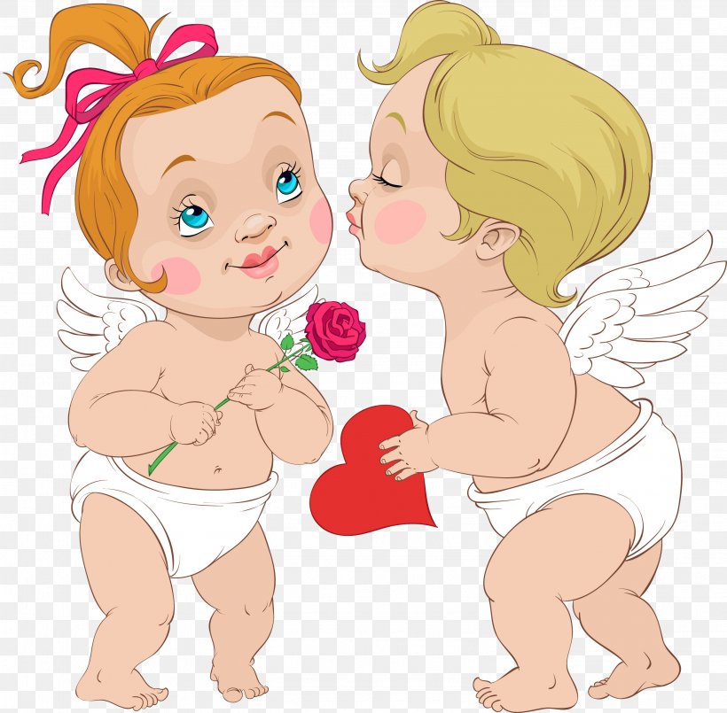 Cupid Angel Love Clip Art, PNG, 2745x2696px, Watercolor, Cartoon, Flower, Frame, Heart Download Free