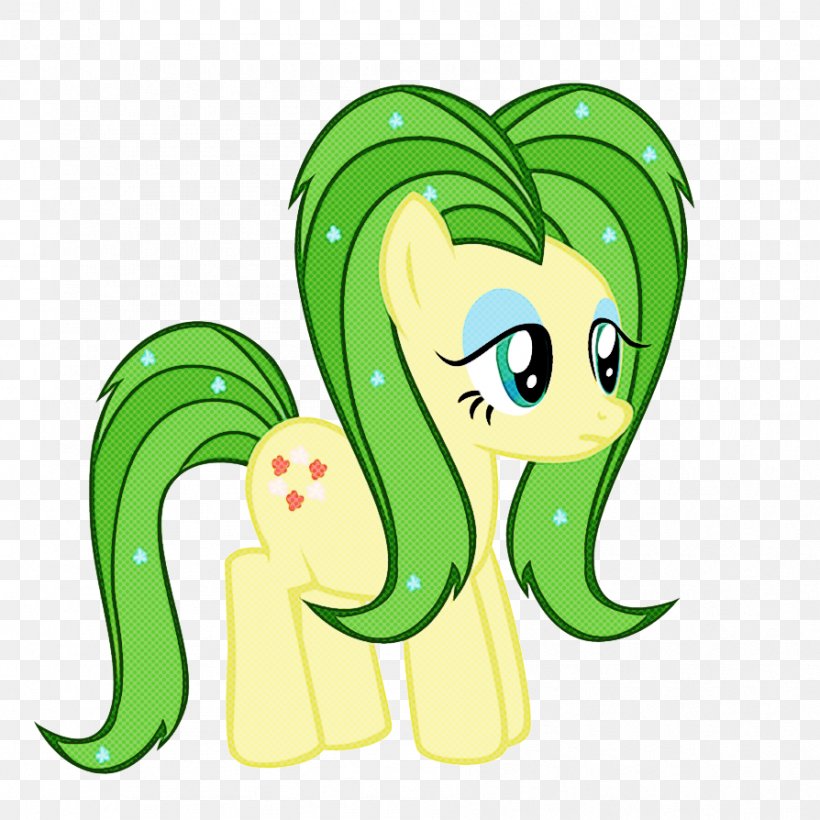 Green Cartoon Pony Mane Plant, PNG, 894x894px, Green, Animal Figure, Cartoon, Horse, Mane Download Free