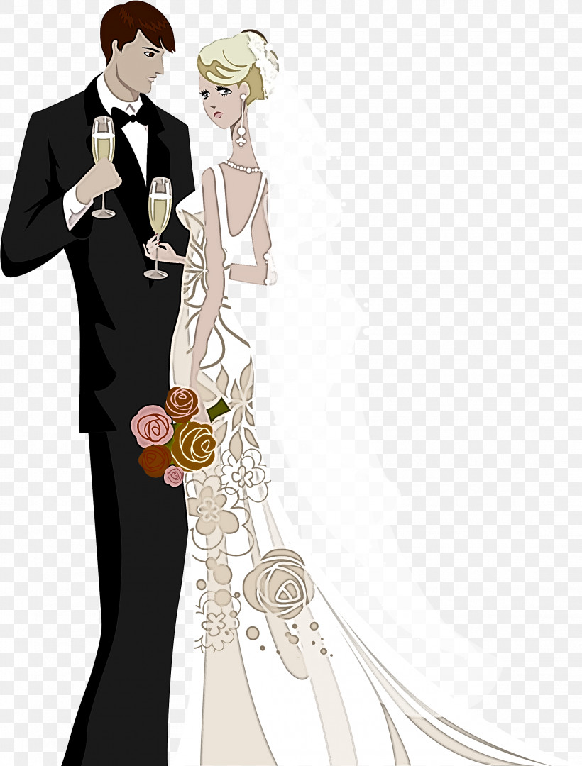 Wedding Dress, PNG, 2212x2914px, Gown, Bridal Clothing, Bride, Cartoon, Dress Download Free