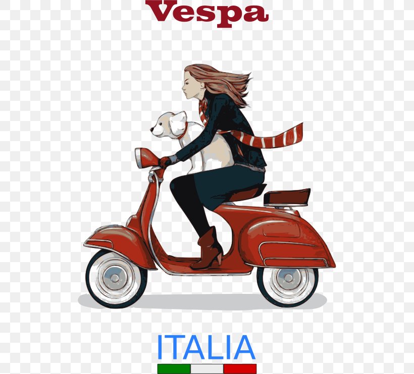 Scooter Vespa Motorcycle Clip Art, PNG, 512x742px, Scooter, Automotive Design, Fictional Character, Fourstroke Engine, Illustrator Download Free