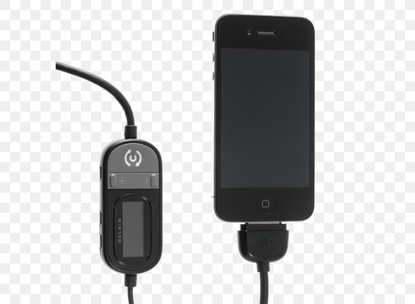 Battery Charger Car Audio IPhone Belkin Tunecast Auto Universal Handsfree AUX FM Transmitter F8Z439TTP, PNG, 600x600px, Battery Charger, Adapter, Audio, Audio Equipment, Belkin Download Free
