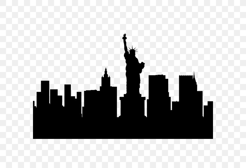 New York City Skyline Silhouette, PNG, 600x560px, New York City, Art, Black And White, City, Drawing Download Free