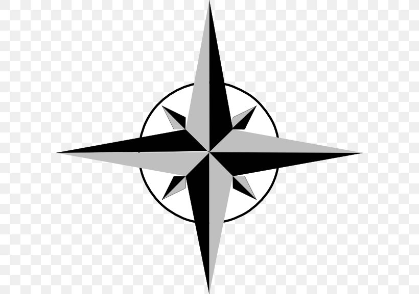 Wind Rose Clip Art Vector Graphics Compass Rose, PNG, 600x577px, Wind Rose, Artwork, Black And White, Cardinal Direction, Compass Download Free