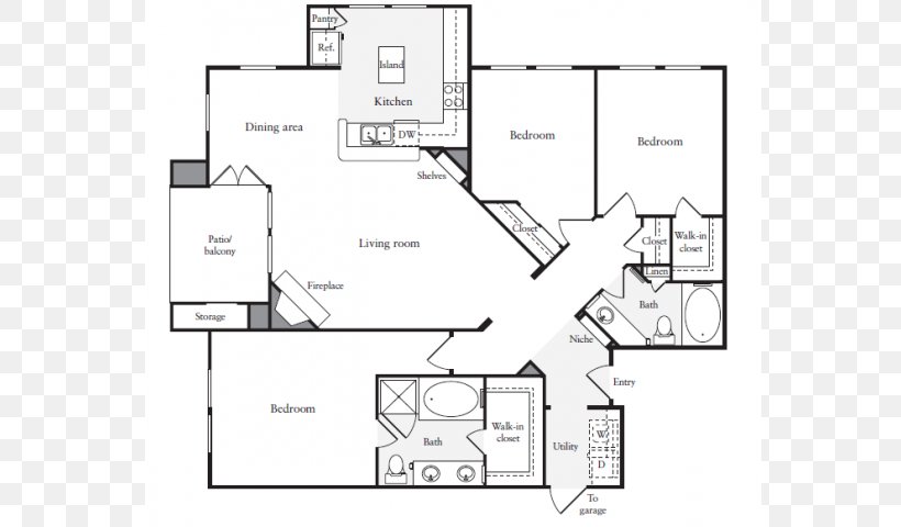 Arches At Park Cities Apartment West University Boulevard Floor Plan, PNG, 640x480px, Apartment, Area, Bed, Black And White, Dallas Download Free