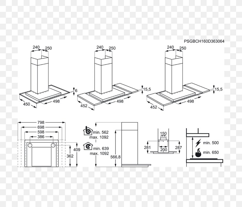 Exhaust Hood Stainless Steel AEG Technical Drawing Umluft, PNG, 700x700px, Exhaust Hood, Accessoire, Aeg, Artwork, Black And White Download Free