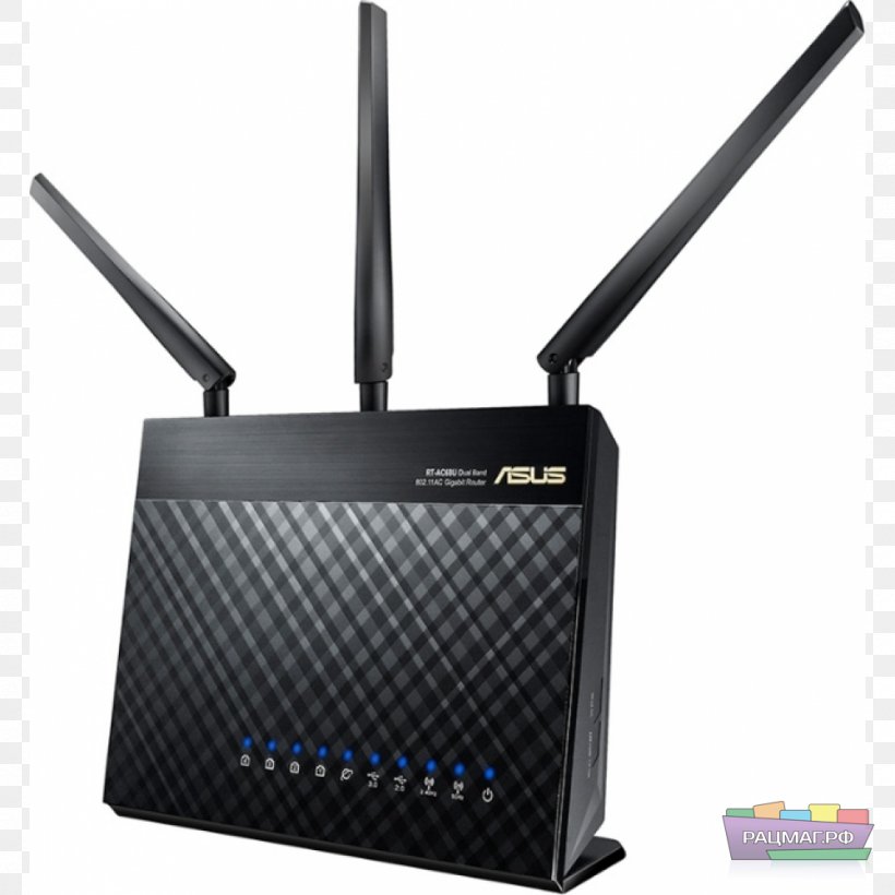 ASUS RT-AC68U Wireless Router Gigabit Ethernet, PNG, 1000x1000px, Asus Rtac68u, Asus Dslac68u, Asus Rtac66u, Asus Rtac1900 Router, Brand Download Free