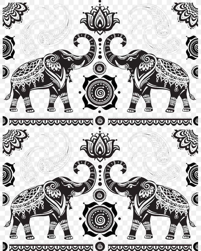 India Elephant Cartoon, PNG, 797x1024px, India, Art, Black And White, Cartoon, Elephant Download Free