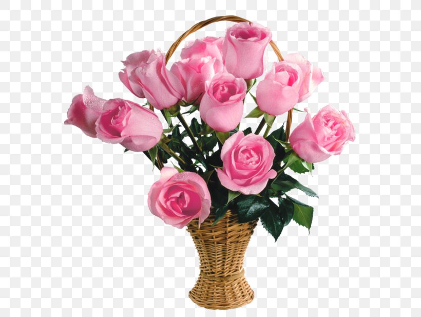 Rose Flower Pink Basket, PNG, 602x617px, Rose, Artificial Flower, Basket, Blue, Centrepiece Download Free