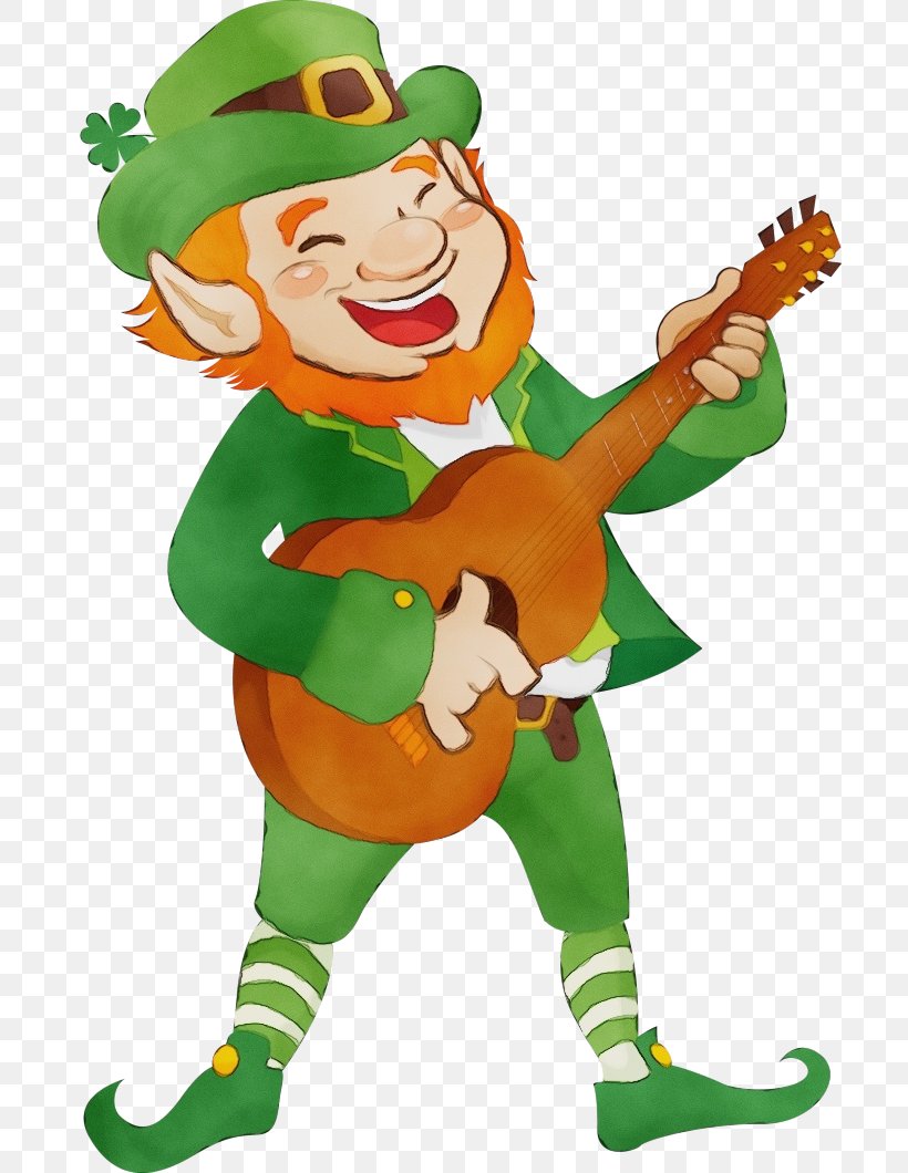 Saint Patricks Day, PNG, 700x1060px, Watercolor, Cartoon, Christmas Elf, Costume, Guitar Download Free