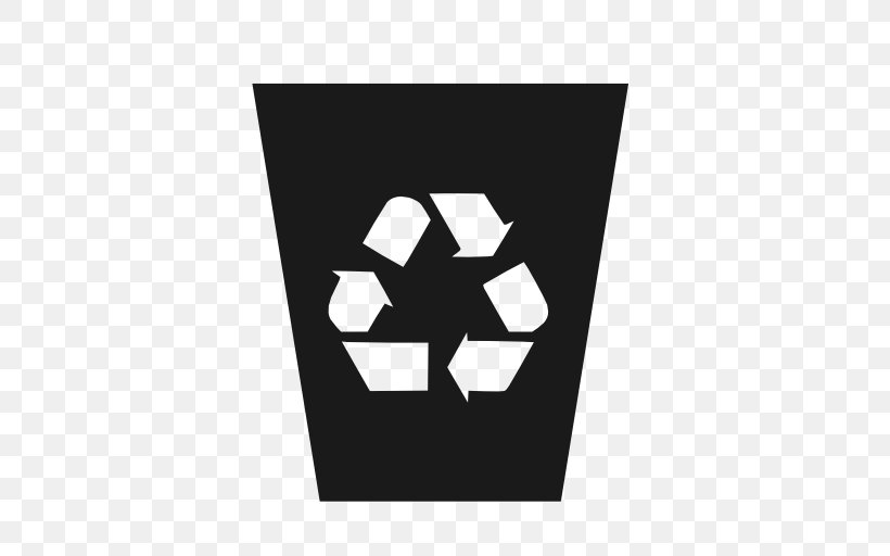 Recycling Bin Rubbish Bins & Waste Paper Baskets Recycling Symbol, PNG, 512x512px, Recycling Bin, Black, Black And White, Brand, Logo Download Free