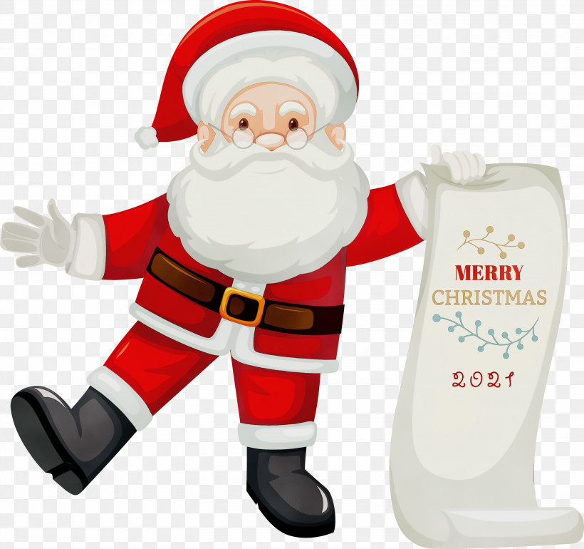 Santa Claus, PNG, 3000x2818px, Watercolor, Christmas Card, Christmas Day, Christmas Tree, Father Christmas Download Free