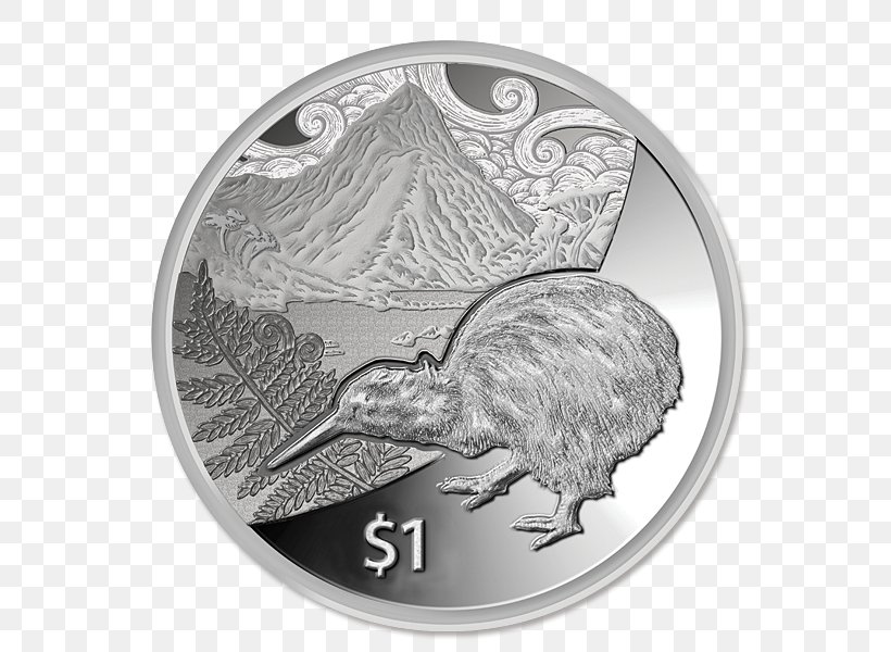 New Zealand Dollar Perth Mint Proof Coinage, PNG, 600x600px, New Zealand, Bird, Black And White, Bullion, Bullion Coin Download Free