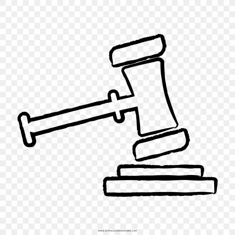 Coloring Book Drawing Hammer Judge Mallet, PNG, 1000x1000px, Coloring Book, Animaatio, Area, Auto Part, Black And White Download Free