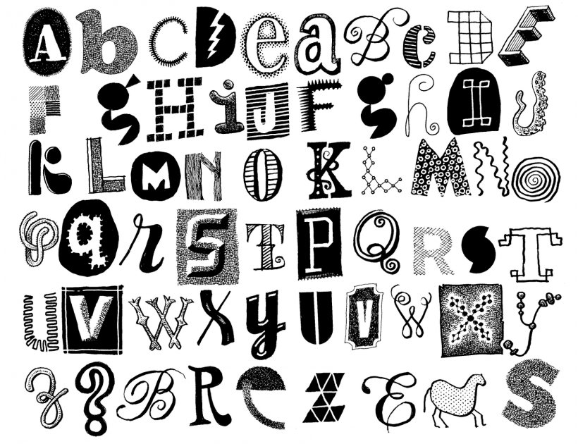 Letter Alphabet Drawing Sketchbook Clip Art, PNG, 1600x1230px, Letter, Alphabet, Black And White, Brand, Calligraphy Download Free