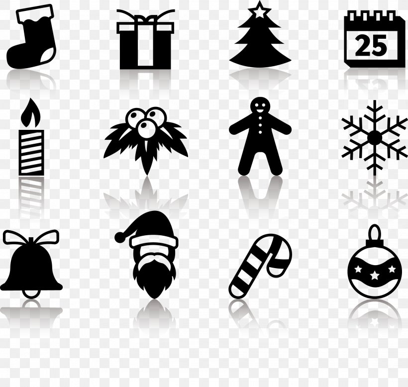 Santa Claus Christmas Tree, PNG, 2239x2125px, Santa Claus, Black, Black And White, Brand, Christmas Download Free