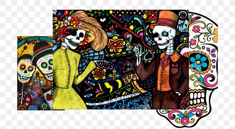 Day Of The Dead Calavera Art Mexico Dance, PNG, 700x450px, Day Of The Dead, All Souls Day, Art, Calavera, Canvas Download Free