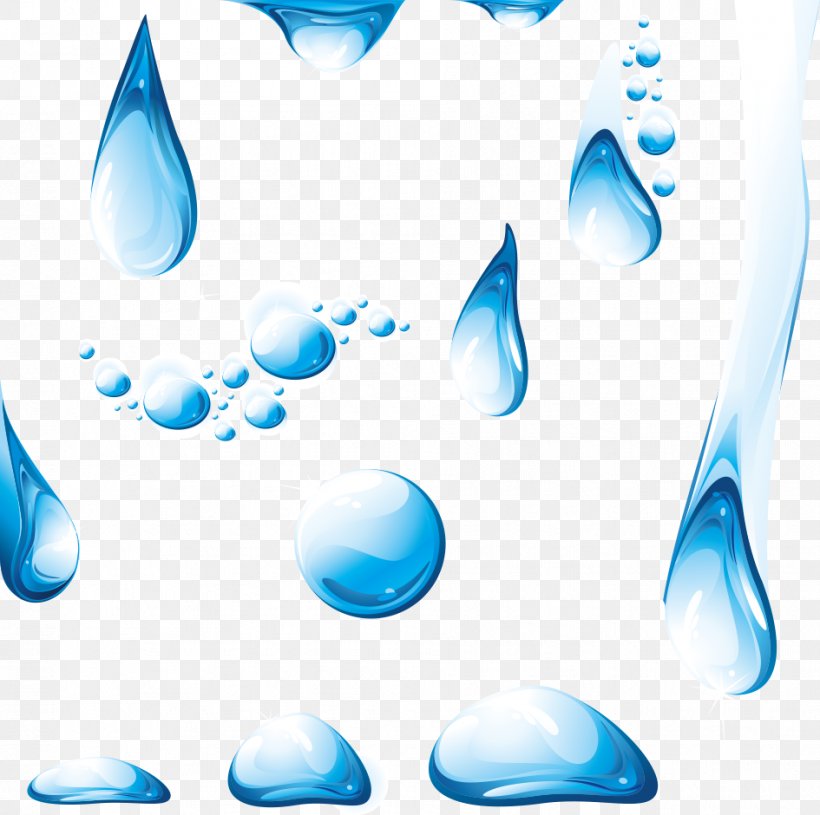 Euclidean Vector Drop Water Blue, PNG, 945x940px, Drop, Aqua, Azure, Blue, Color Download Free