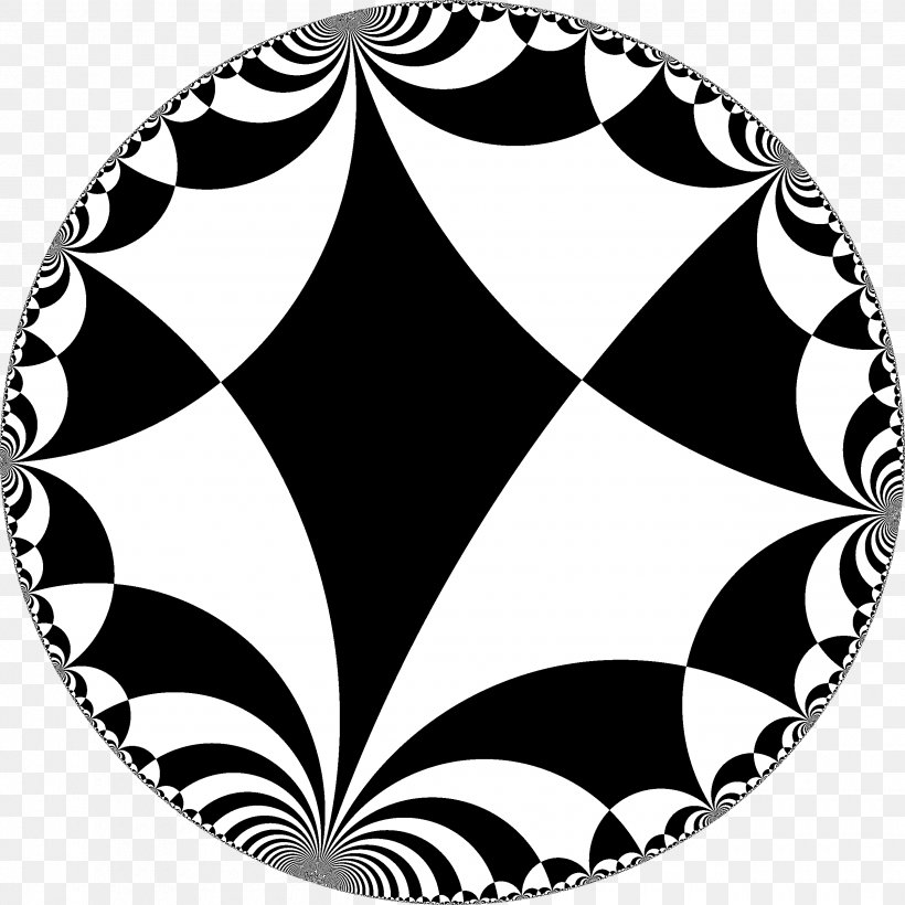 Tessellation Hyperbolic Geometry Pattern Circle Limit III, PNG, 2520x2520px, Tessellation, Area, Black, Black And White, Circle Limit Iii Download Free