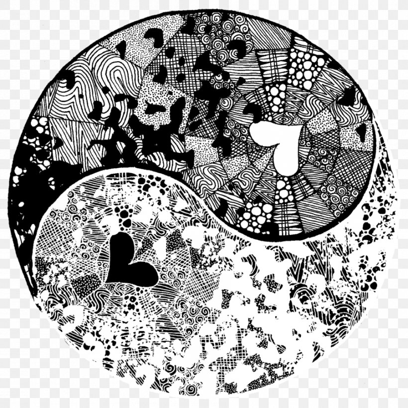 Yin And Yang Black And White Art Painting, PNG, 900x900px, Yin And Yang, Art, Artist, Black And White, Coloring Book Download Free