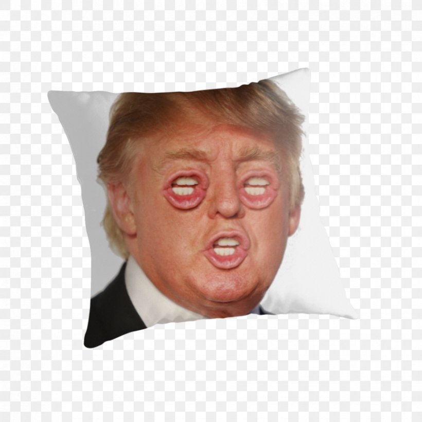 Donald Trump Nose Cushion Throw Pillows, PNG, 875x875px, Donald Trump, Chin, Cushion, Face, Forehead Download Free