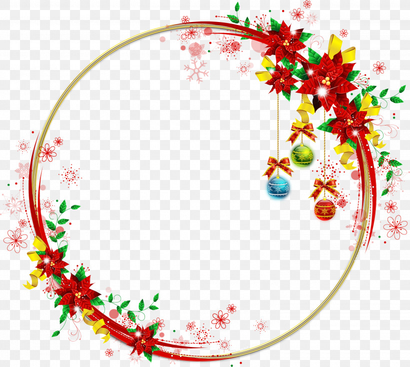 Holly, PNG, 3000x2687px, Watercolor, Circle, Holly, Ornament, Paint Download Free