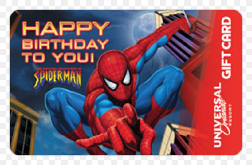 Spider-Man Birthday Superhero Resort Gift Card, PNG, 802x536px, Spiderman, Action Figure, Birthday, Credit Card, Fictional Character Download Free