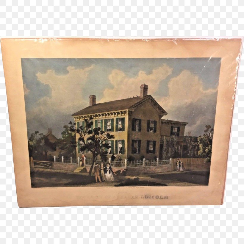 Springfield Painting Giclée House Picture Frames, PNG, 1435x1435px, Springfield, Abraham Lincoln, House, Illinois, Landscape Download Free