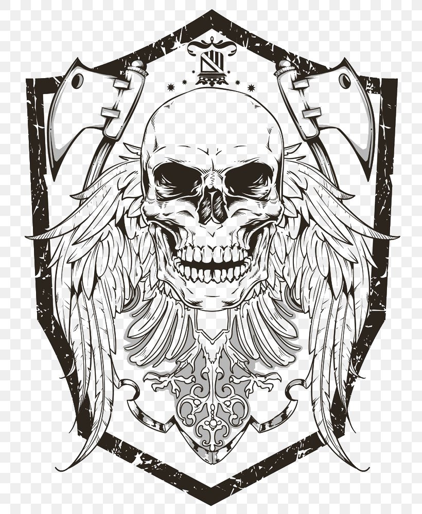 Human Skull Symbolism Royalty-free Illustration, PNG, 756x1000px, Skull, Black And White, Bone, Drawing, Fictional Character Download Free